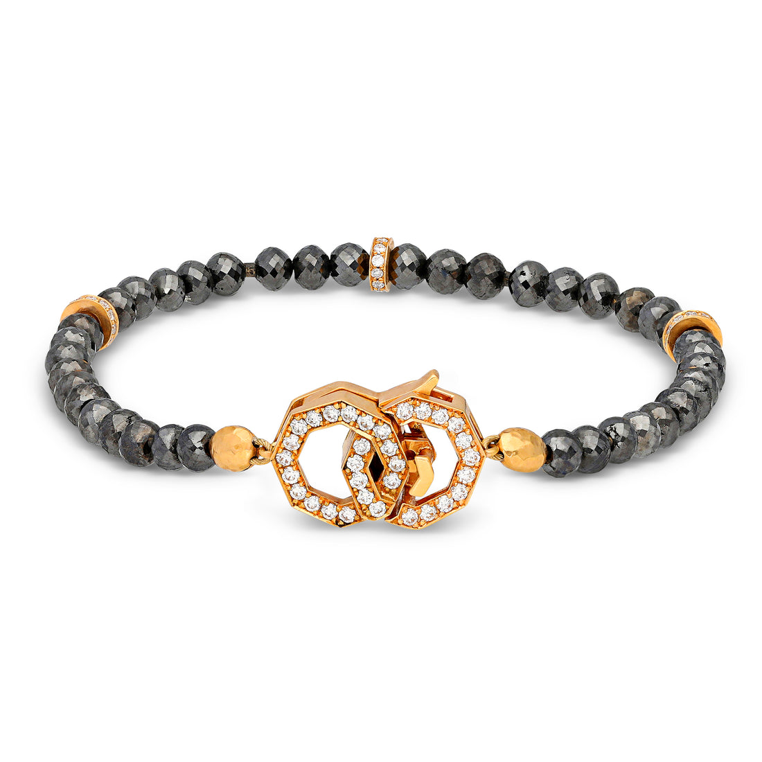 Black Diamond Beaded Bracelet - 28 Carat