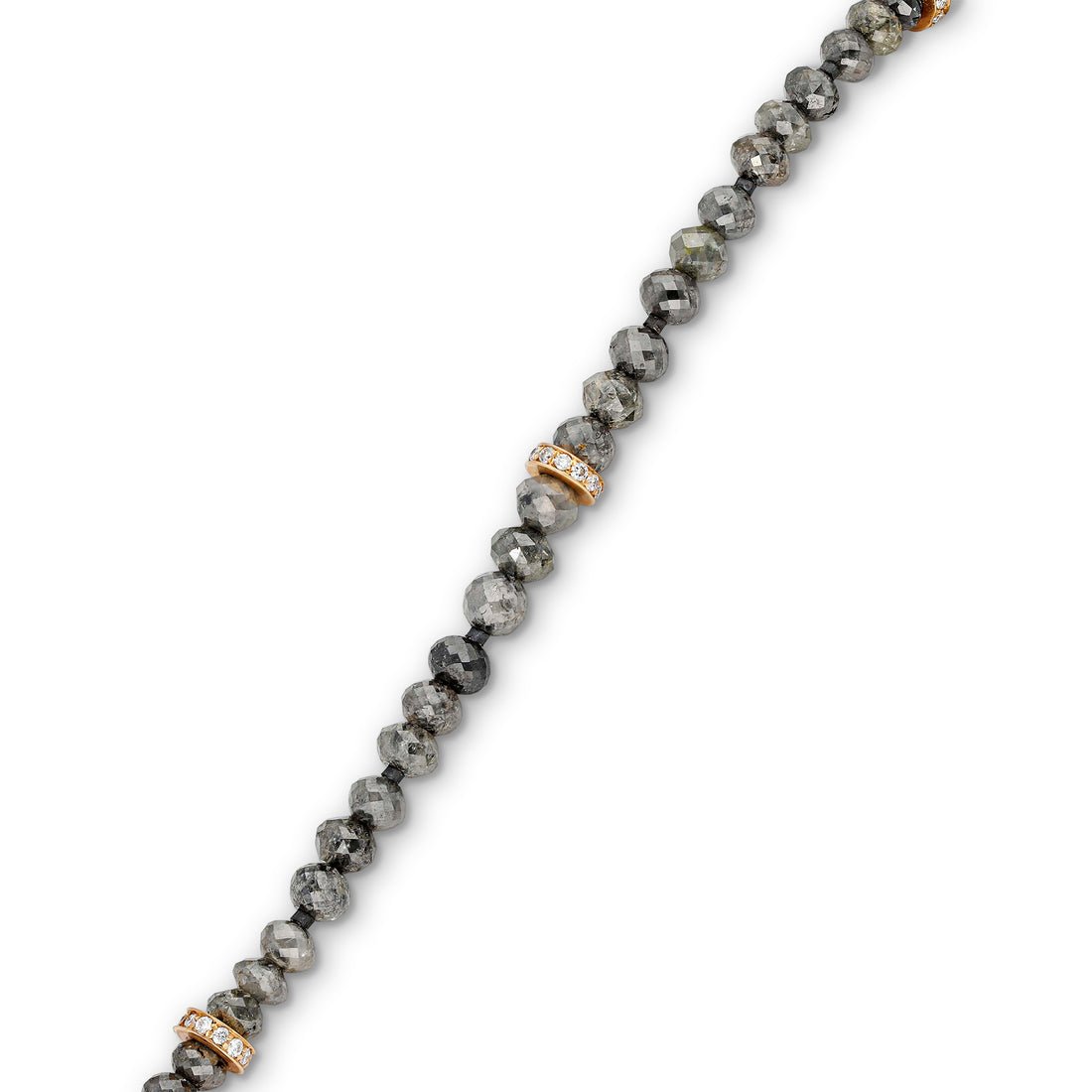 Rose Gold & Fancy Grey Diamond Beaded Bracelet - 21.53 Carat