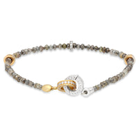 Triple Tone Grey Diamond Beaded Bracelet - 13.43 Carat