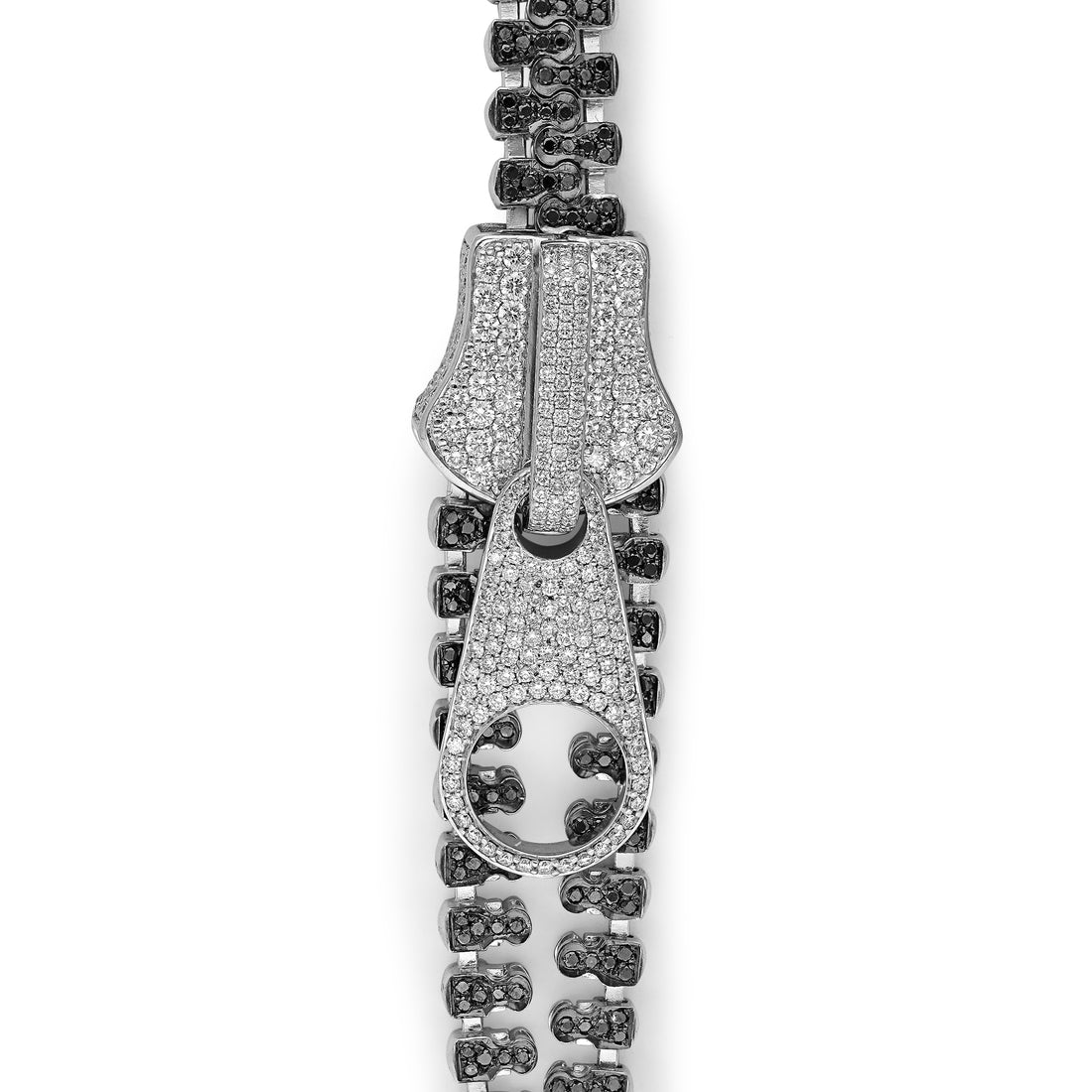 Exclusive White and Black Diamond Mechanical Zipper Bracelet - 5 Carat