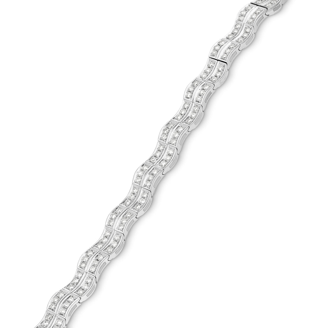 Waved Diamond Tennis Bracelet - 2.3 Carat