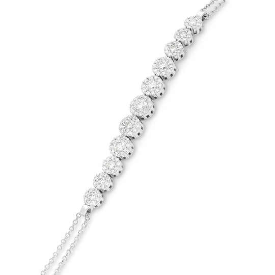 Halo Circle Tennis Bracelet - 2.46 Carat