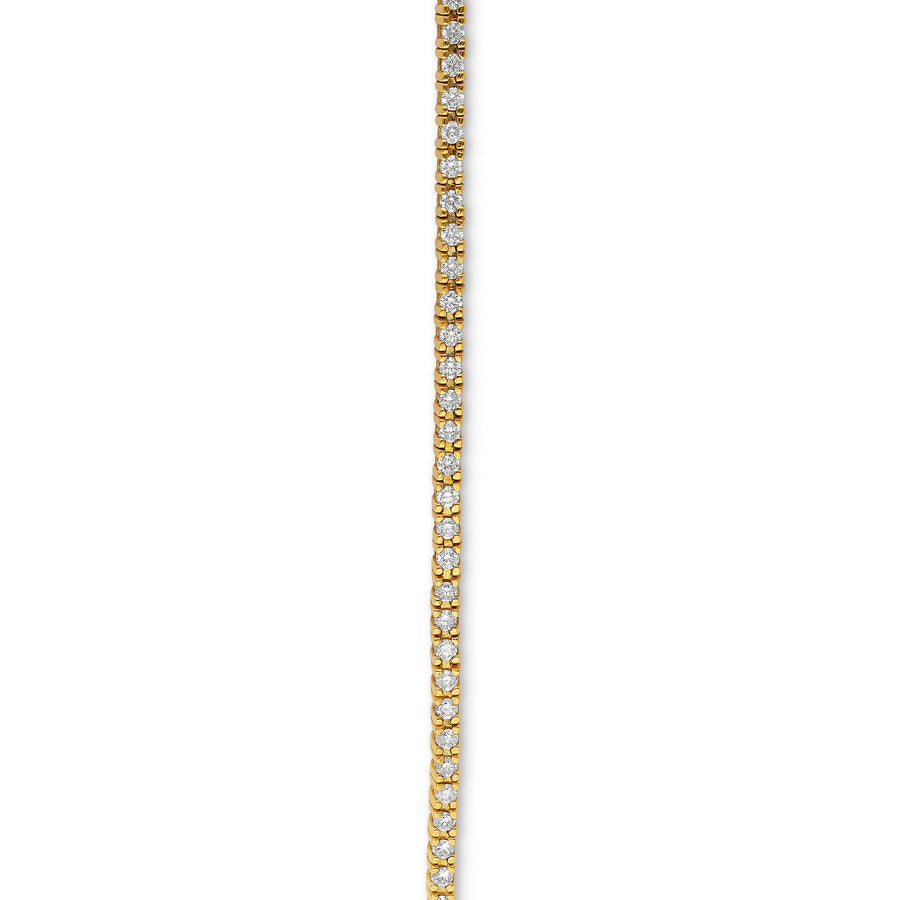 Yellow Gold Diamond Tennis Bracelet - 1.4 Carat