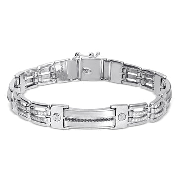 Men's Black & White Diamond Bracelet - .96 Carat