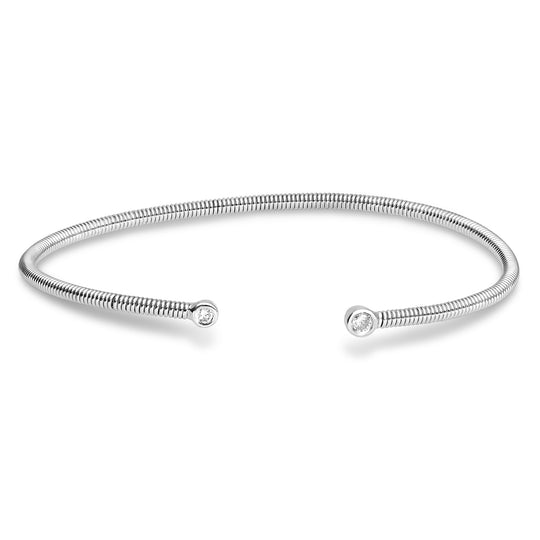 Flexible Open White Gold Bangle