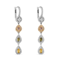 Fancy Colored Diamond Dangle Earring - 1.8 Carat