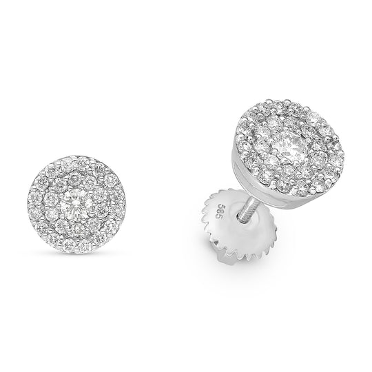Double Halo Diamond Studs - .60 Carat