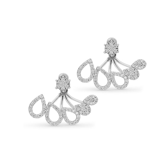 Diamond Drop Jacket Earrings - 0.7 Carat