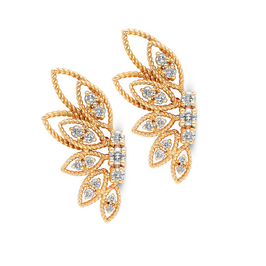 Rose Gold Wing Studs - 0.65 Carat