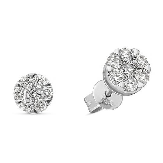 Flower-Shaped Diamond Studs - 0.5 Carat