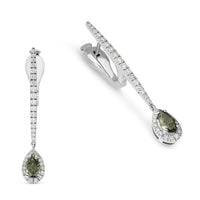 Pear Shaped Fancy Diamond Drop Earring