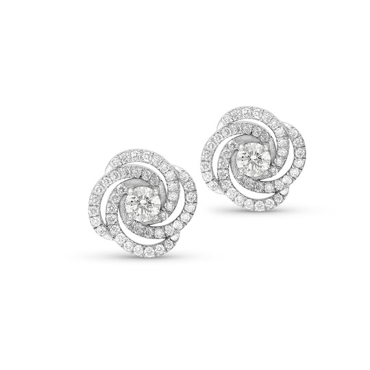 Diamond Swirl Studs - 0.75 Carat