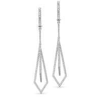 Diamond Kite Shape Drop Dangling Earrings -1.8 Carat
