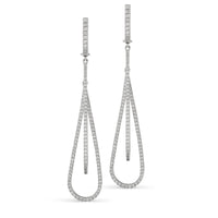 White Gold Diamond Interlocking Drop Earrings - 1.8 Carat