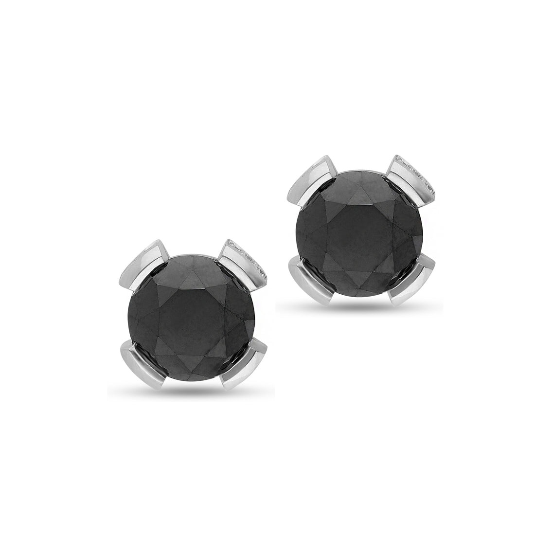 Black Diamond Stud in a Split Bezel Setting - 5.5 Carat