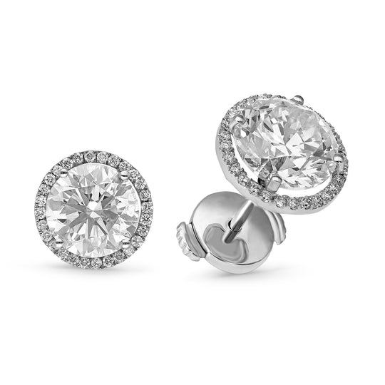 Diamond Halo Studs - 5.3 Carat