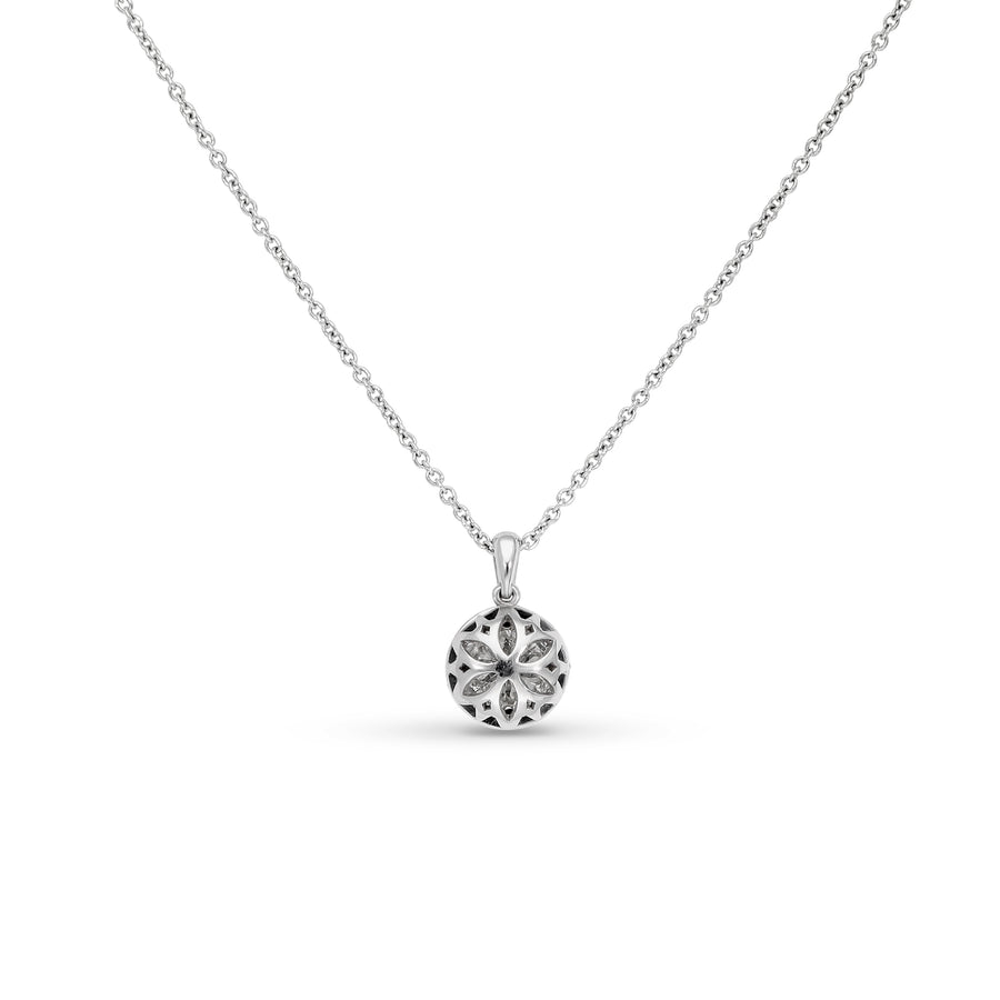 Diamond Halo Pendant Necklace - 1.3 Carat