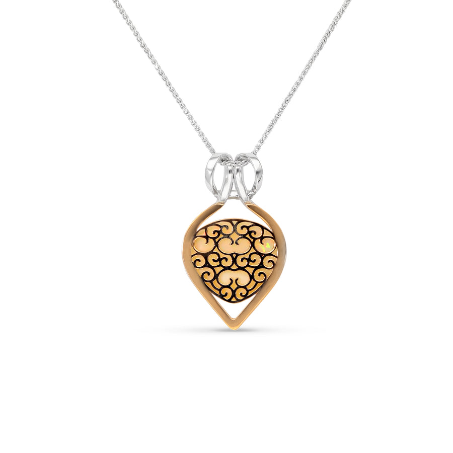Diamond and Opal Pendant Necklace - 10.75 Carat