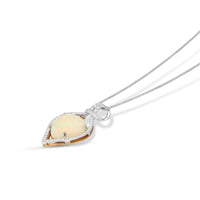 Diamond and Opal Pendant Necklace - 10.75 Carat