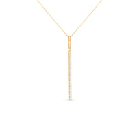 Yellow Gold Diamond Linear Bar Pendant - .42 Carat