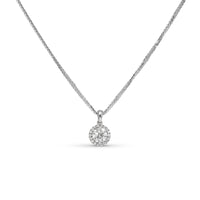 Classic Halo Diamond Pendant Necklace - .7 Carat