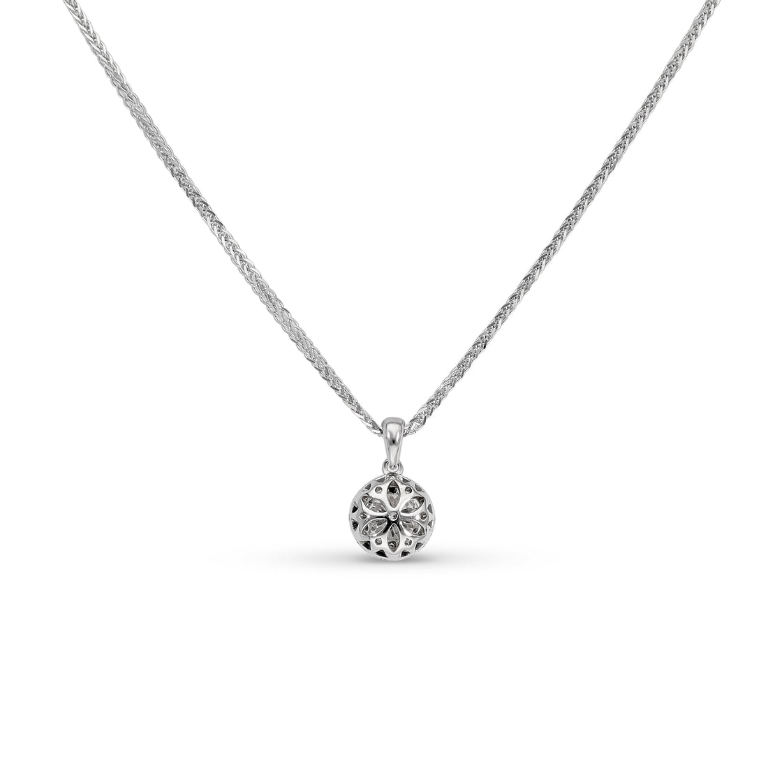 Classic Halo Diamond Pendant Necklace - .7 Carat