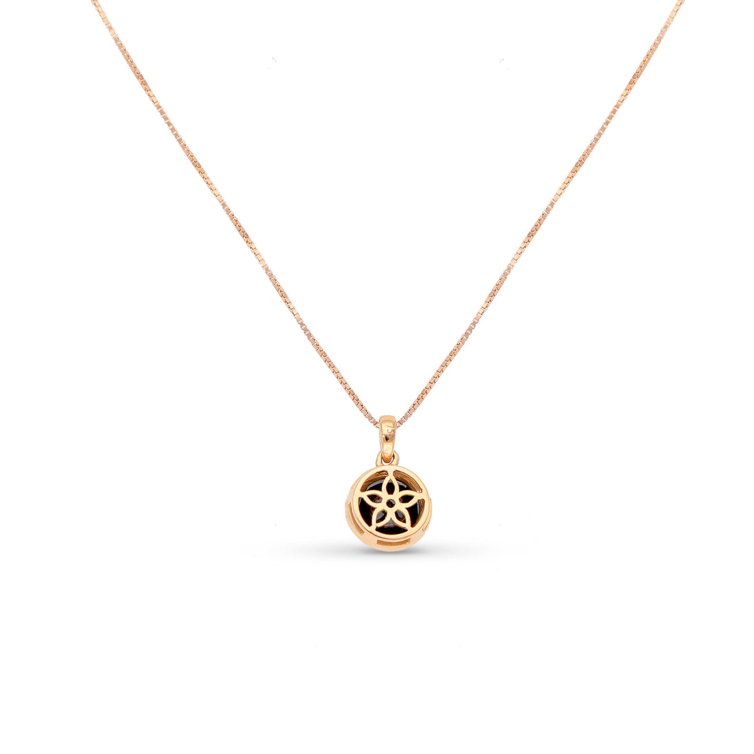 Rose Gold Black Diamond Pendant Necklace - 1.6 Carat