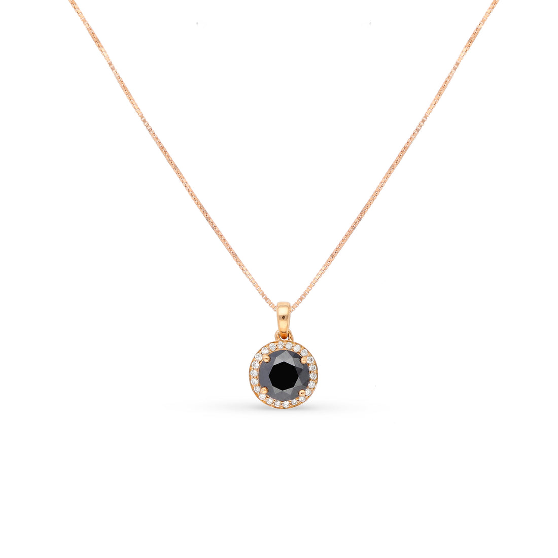 1.64 CLASSIC HALO BLACK DIAMOND PENDANT