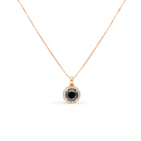 1.64 CLASSIC HALO BLACK DIAMOND PENDANT