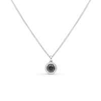 1.69 Classic Black halo diamond pendant set in 18K white gold