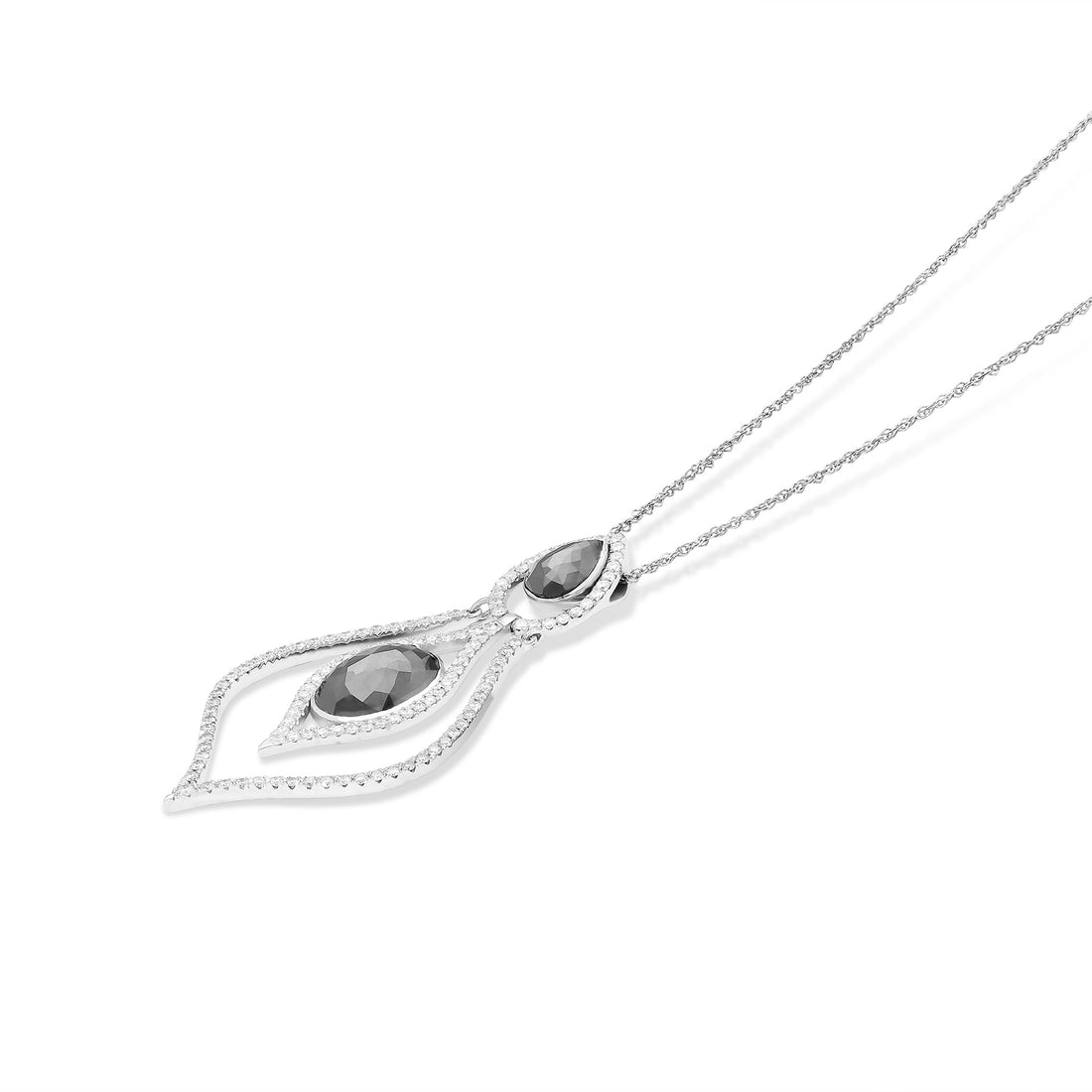 Black Diamond Pendant Necklace - 7 Carat