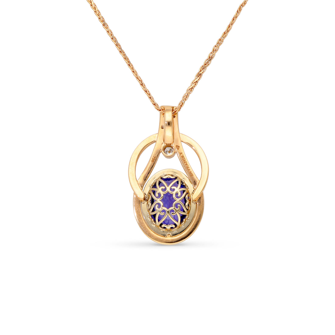 Royal Oval Tanzanite Halo Pendant - 8.5 Carat