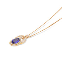 Royal Oval Tanzanite Halo Pendant - 8.5 Carat