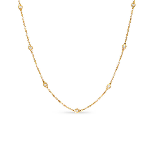 Diamond Studded Chain Necklace - .33 Carat