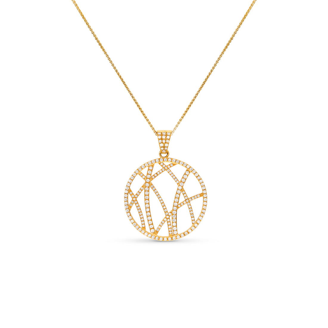 1.20 carat Bamboo forest diamond pendant in 18k yellow gold 