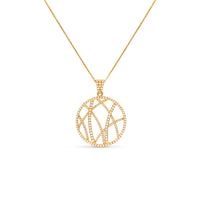 1.20 carat Bamboo forest diamond pendant in 18k yellow gold 