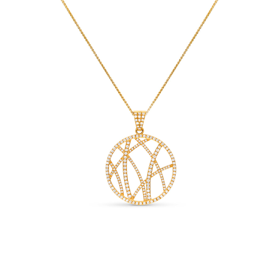 1.20 carat Bamboo forest diamond pendant in 18k yellow gold 