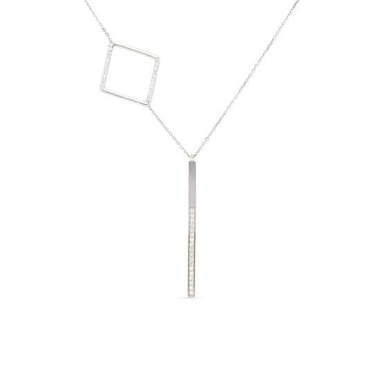 Geometric Abstract Diamond Pendant Necklace - .38 Carat