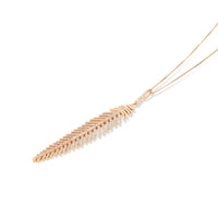 Rose Gold Diamond Feather Pendant - 1.3 Carat