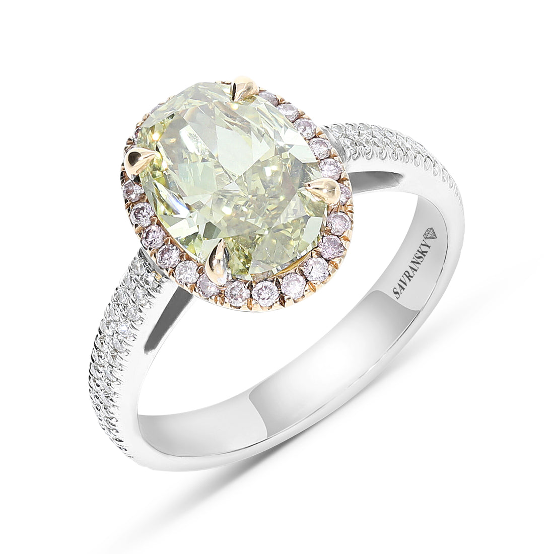 Oval Shaped Fancy Yellow Diamond Ring