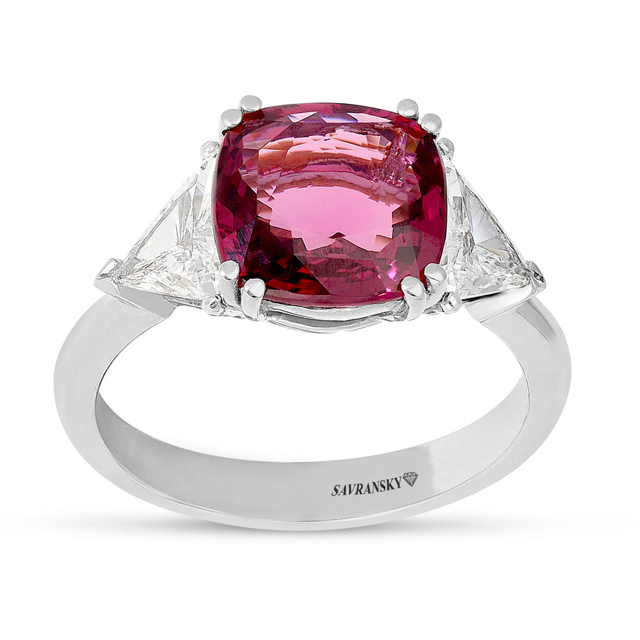 Red Spinel Cushion Cut Ring - 4.8 Carat