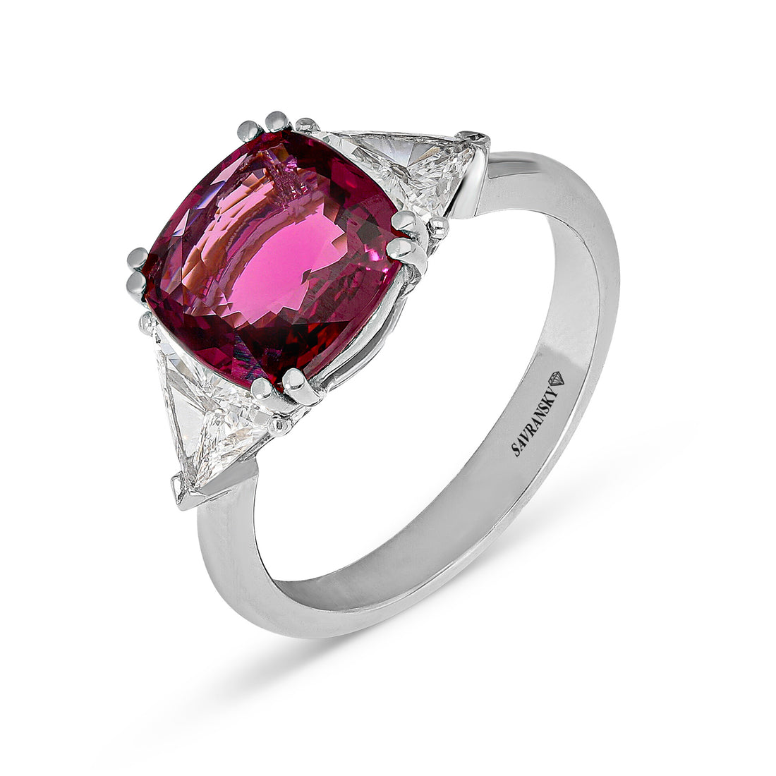 Red Spinel Cushion Cut Ring - 4.8 Carat