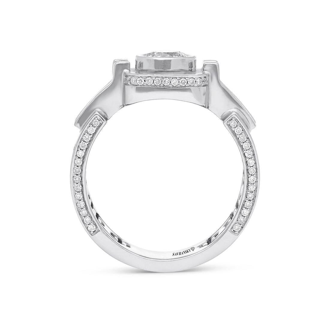 Round White Diamond Men's Ring - 1.4 Carat