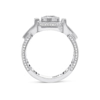 Round White Diamond Men's Ring - 1.4 Carat