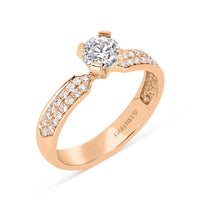 Solitaire Round Brilliant Cut Rose Gold Engagement Ring