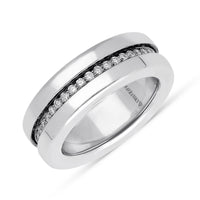 Black Diamonds Spinning Wedding Band Ring 