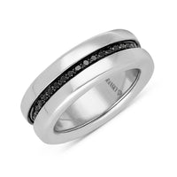 Spinning Wedding Band Ring in Black Diamonds