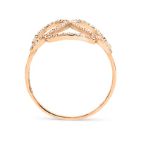 Rose Gold Elongated Diamond Abstract Loop Ring