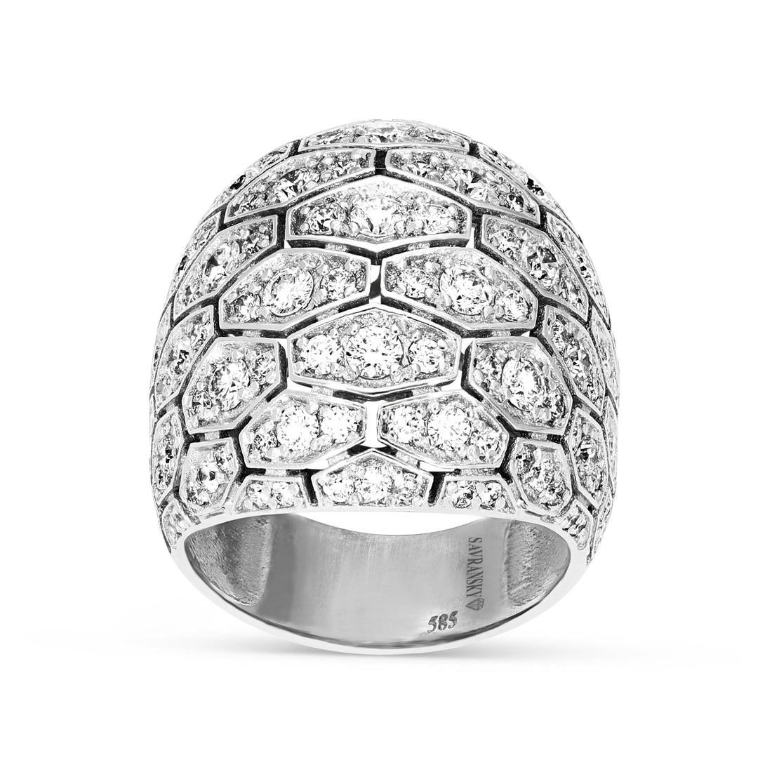 Diamond Pave Dome Cocktail Ring