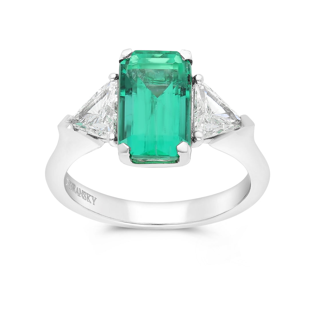 Elongated Emerald Cut Trillion Birthstone Ring - 3.95 Carat